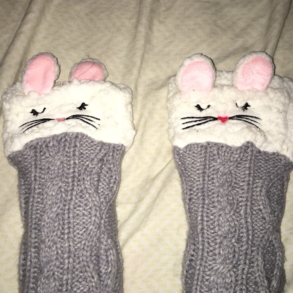 Warm and cozy high bunny socks.